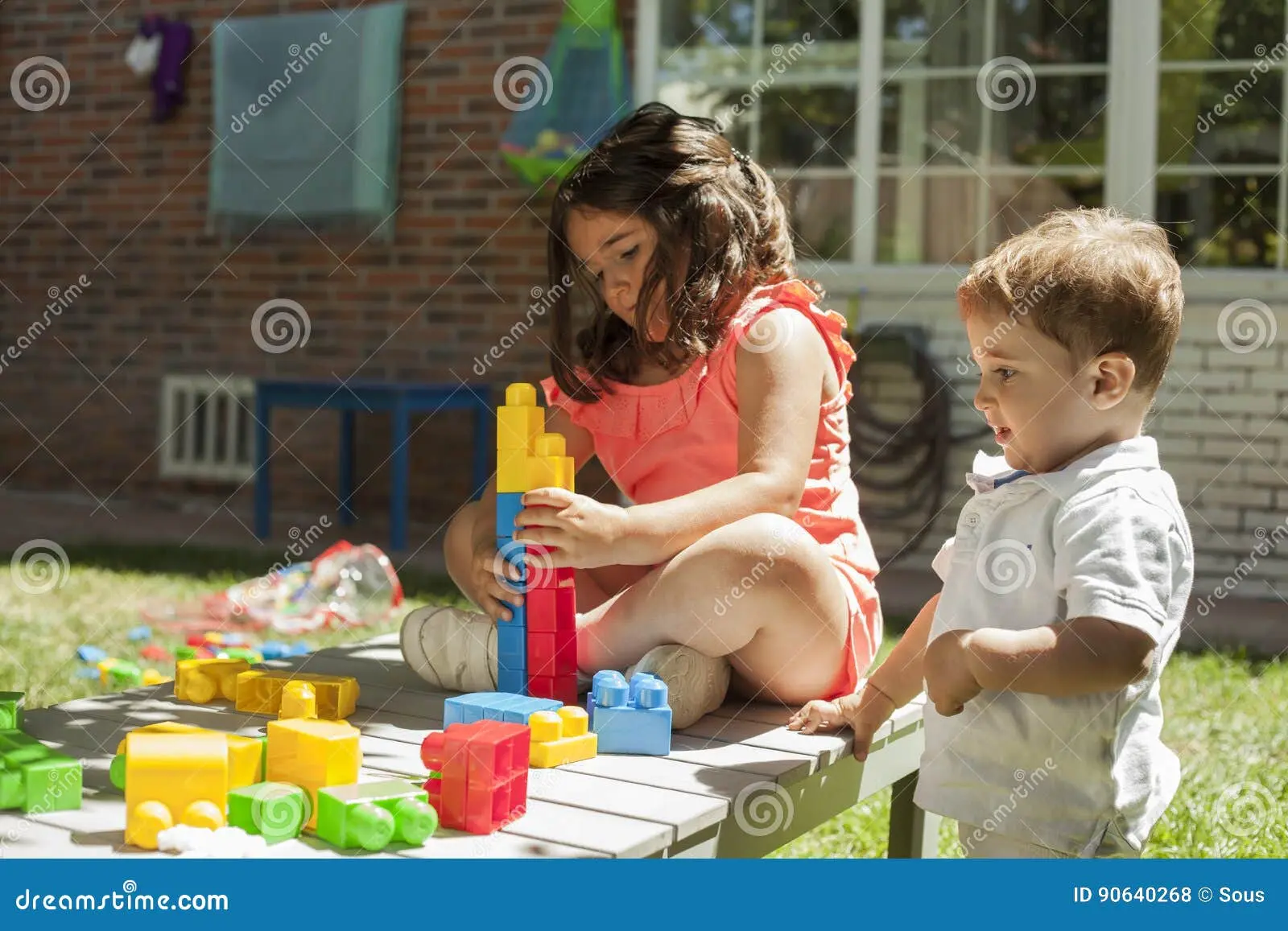 Hunde spielen im Garten